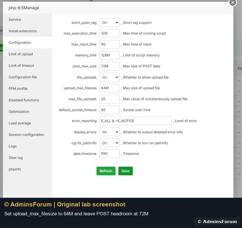 batch11 php limit config branded