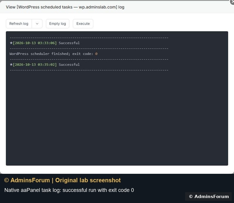 wordpress cron log branded