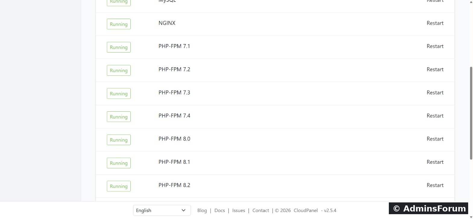 cpf 04 php fpm versions
