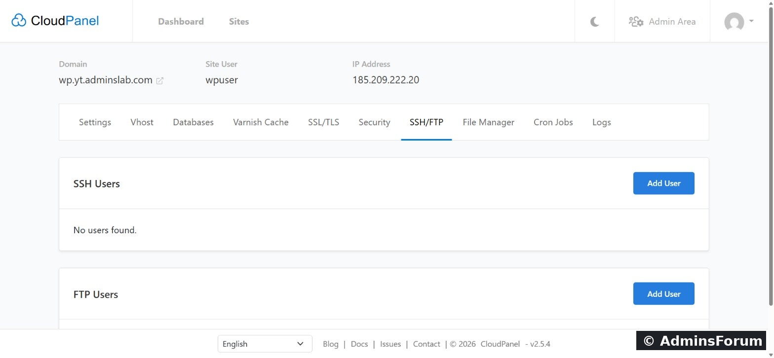 cpf 10 ssh ftp users