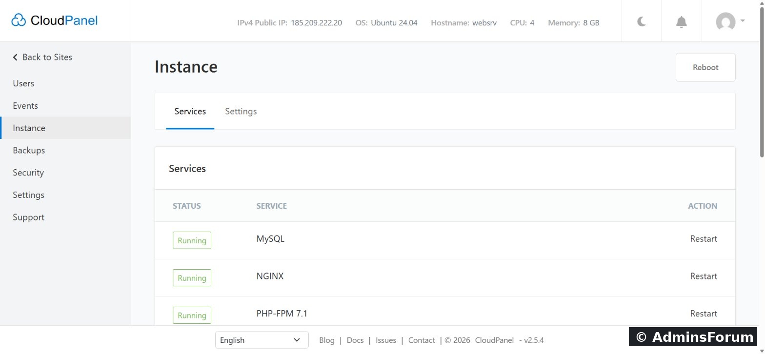 cpf 18 instance services